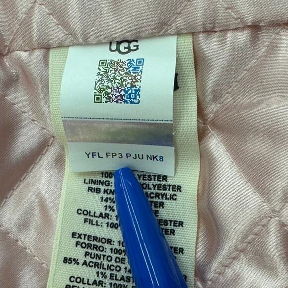 UGG Viviana Pink Fur Women's Bomber Jacket Size XL - Picture 6 of 6